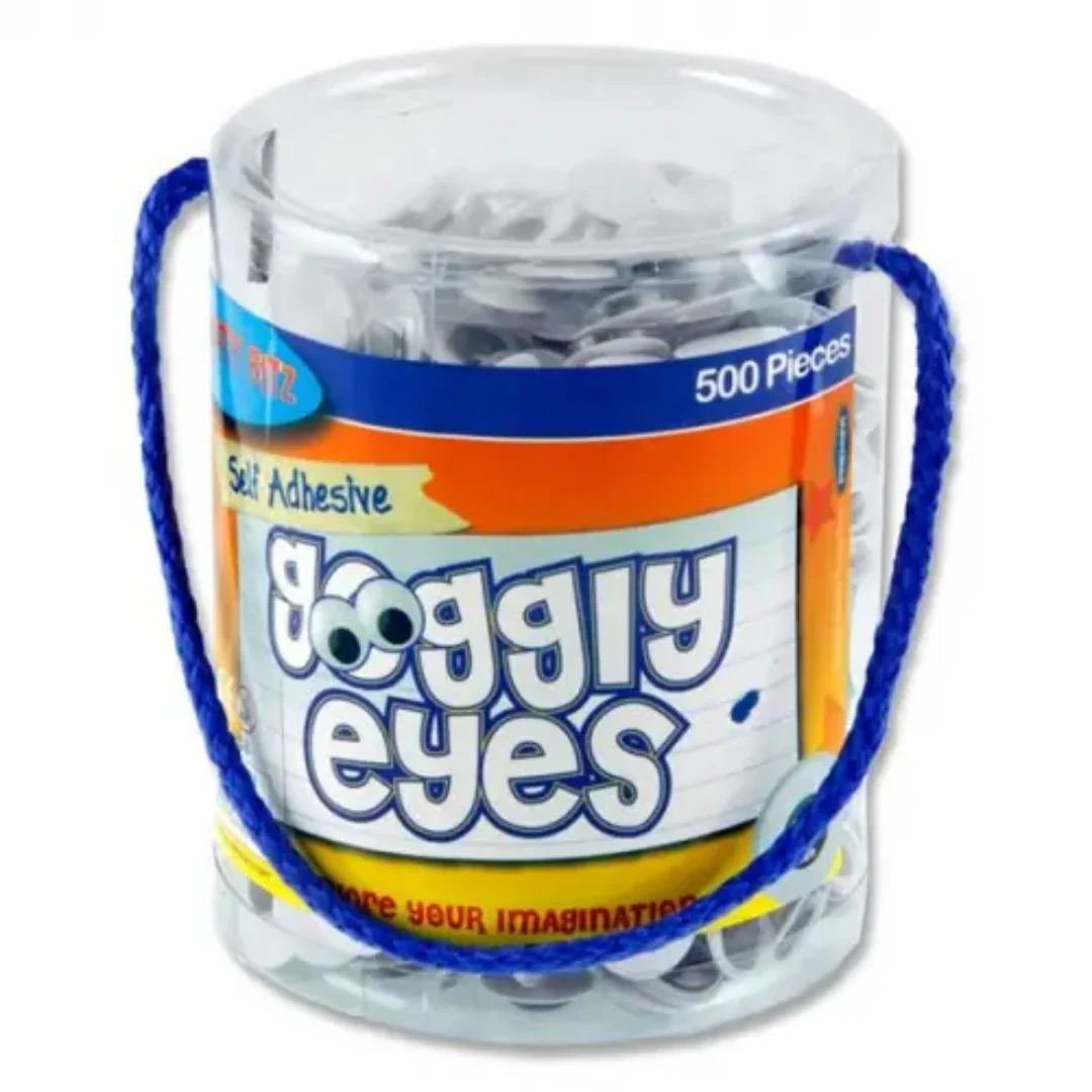 Crafty Bitz Tub 500 Self-Adhesive Goggly Eyes - 15mm