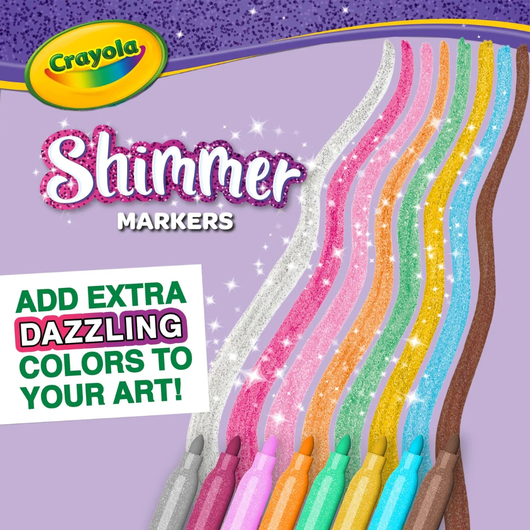 Crayola 8 Shimmer Markers - Image 2