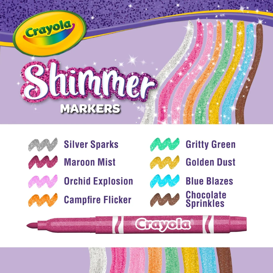Crayola 8 Shimmer Markers - Image 3