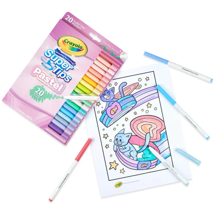 Crayola Supertips Markers – 20-Pack Pastel Edition - Image 2