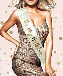 Cream & Gold 'It's My Birthday' Sash