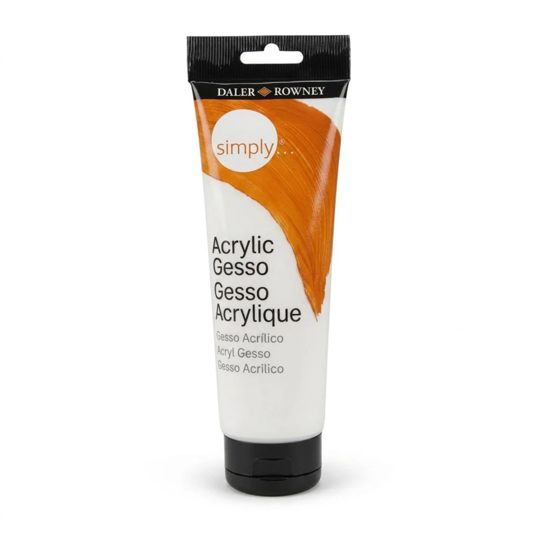 Daler Rowney Simply Acrylic Gesso Primer 250ml - White Surface Preparation Base