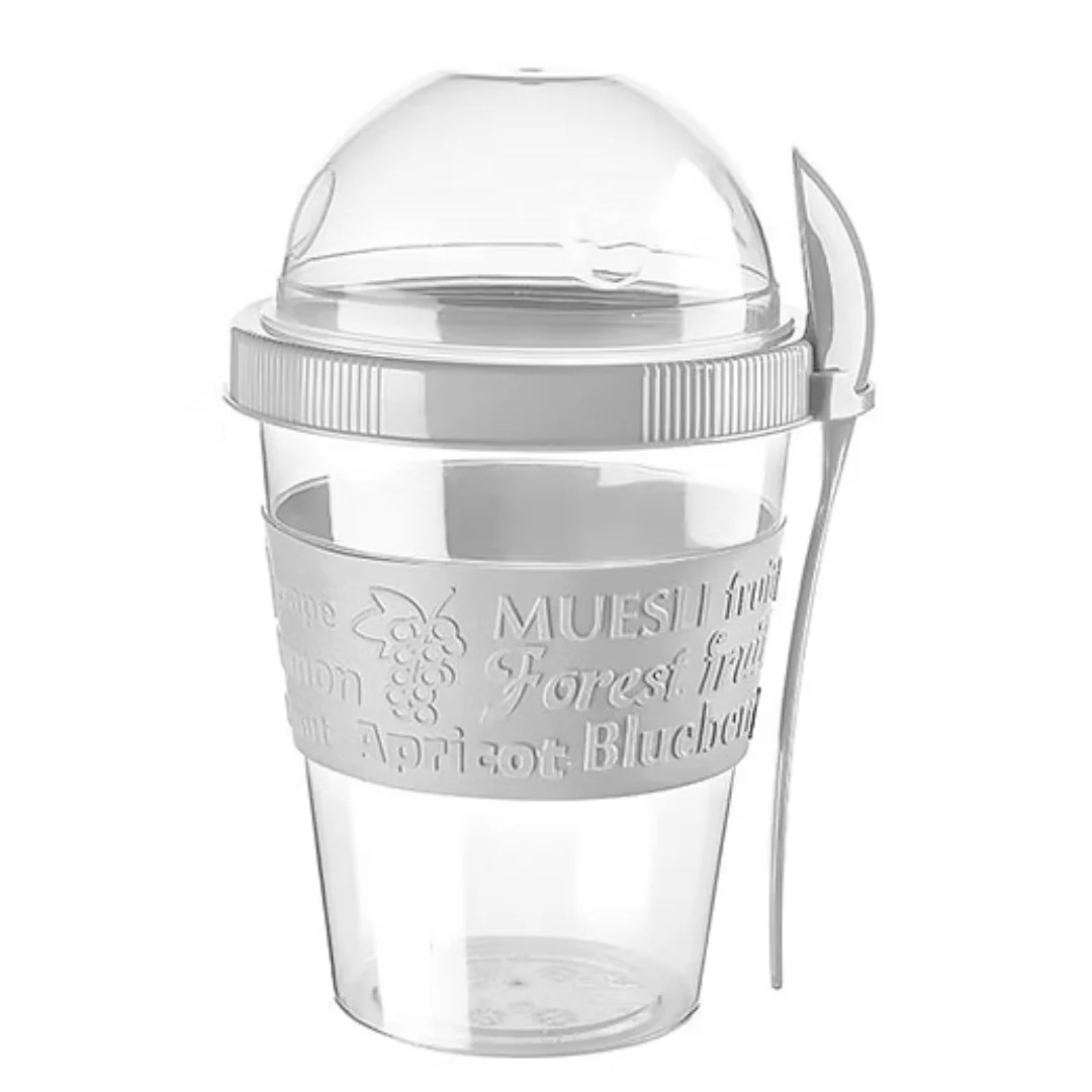 Light Gray Take and Go Yoghurt Plastic Cup 600ml