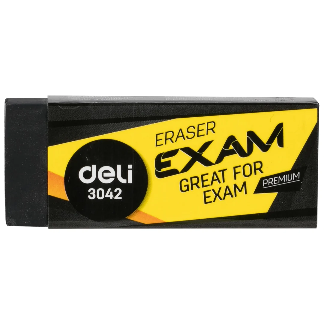 Deli Black Exam Eraser 60x24x12mm