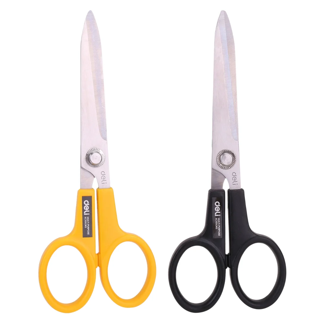 Deli 8" Scissors Assorted Black/Yellow 202mm