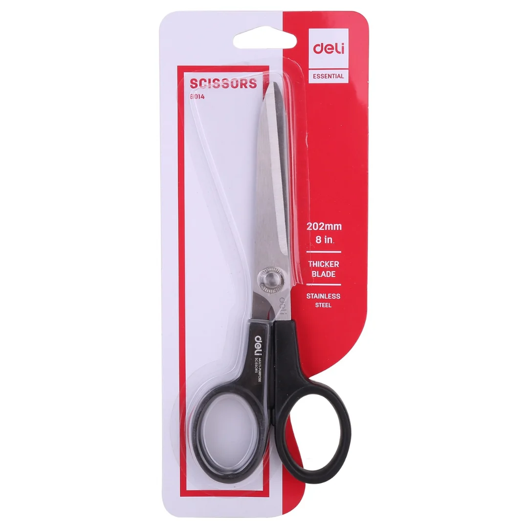 Deli 8" Scissors Assorted Black/Yellow 202mm - Image 2