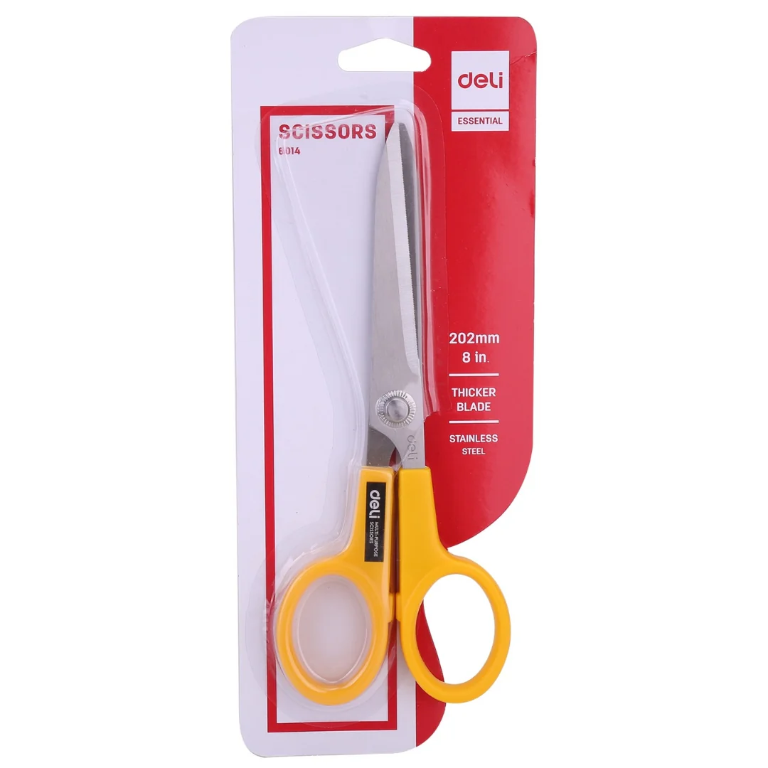 Deli 8" Scissors Assorted Black/Yellow 202mm - Image 3