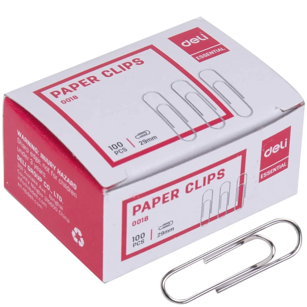 Deli Silver Paper Clip #3 29mm