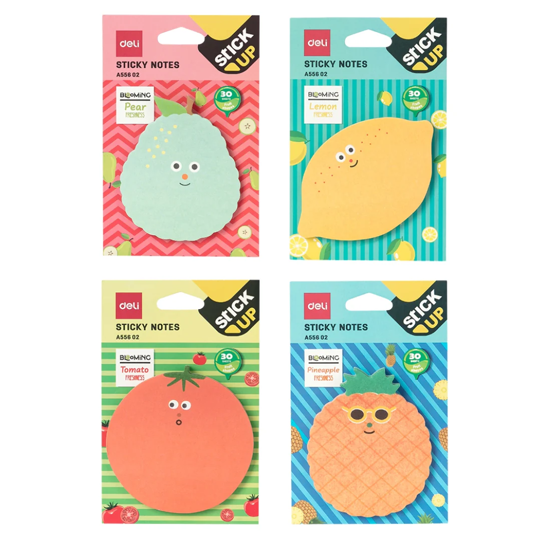 Deli 30-Sheet Sticky Notes Assorted 76x76mm