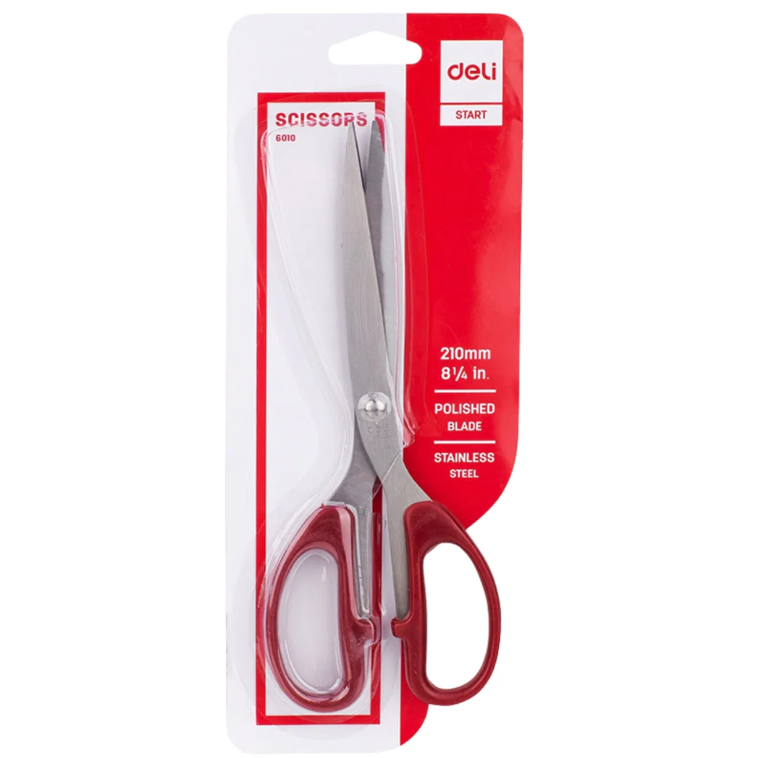 Deli 8" Scissors Assorted Black/Red 210mm - Image 2