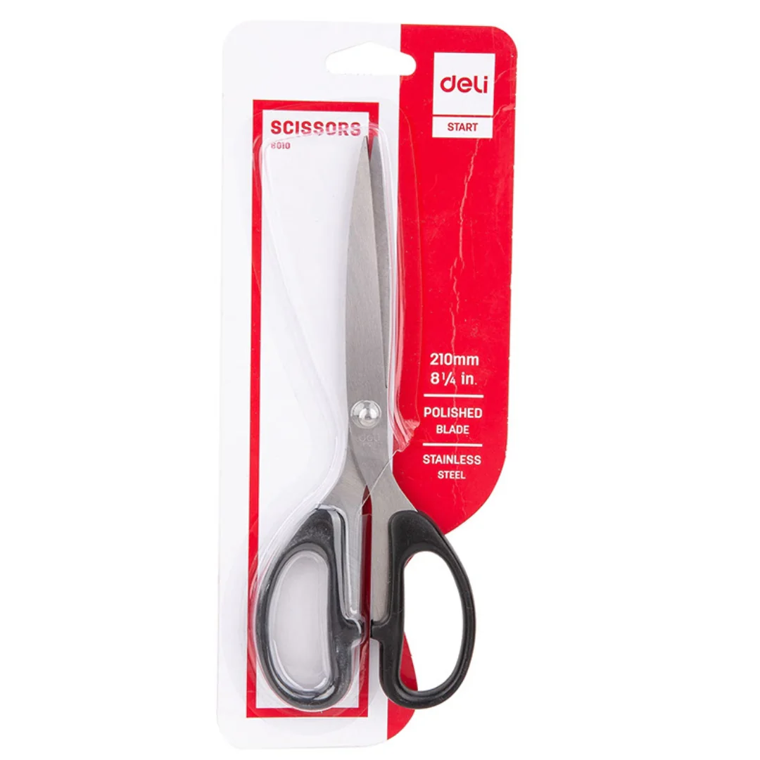 Deli 8" Scissors Assorted Black/Red 210mm - Image 3