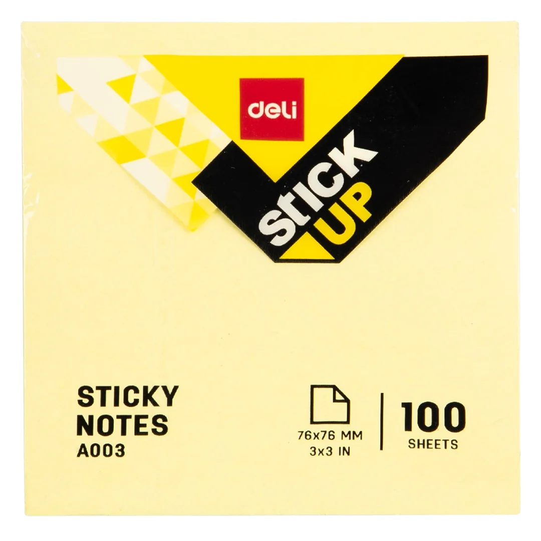 Deli Yellow Sticky Notes 76x76mm 100 Sheets