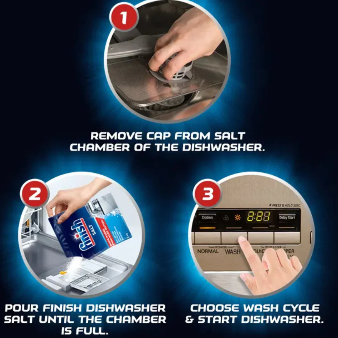 Dishwasher Salt 1kg for Clean and Shiny Dishes by Finish - Image 3