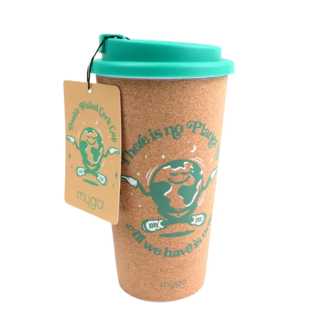 Double Walled Cork Cup Light Green 450ml by Myga - Image 2
