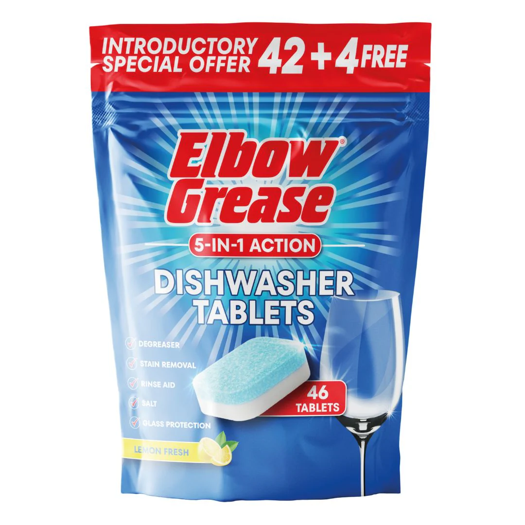 Elbow Grease Dishwasher Tablets 46 Pack - Lemon Fresh 5-in-1
