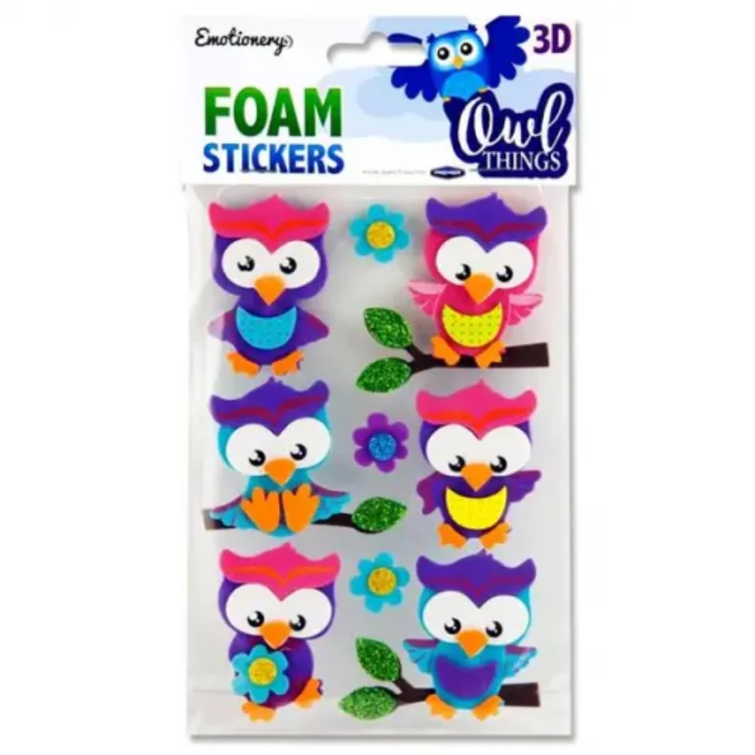Emotionery 3D Foam Stickers Owl Things Assorted - Image 2