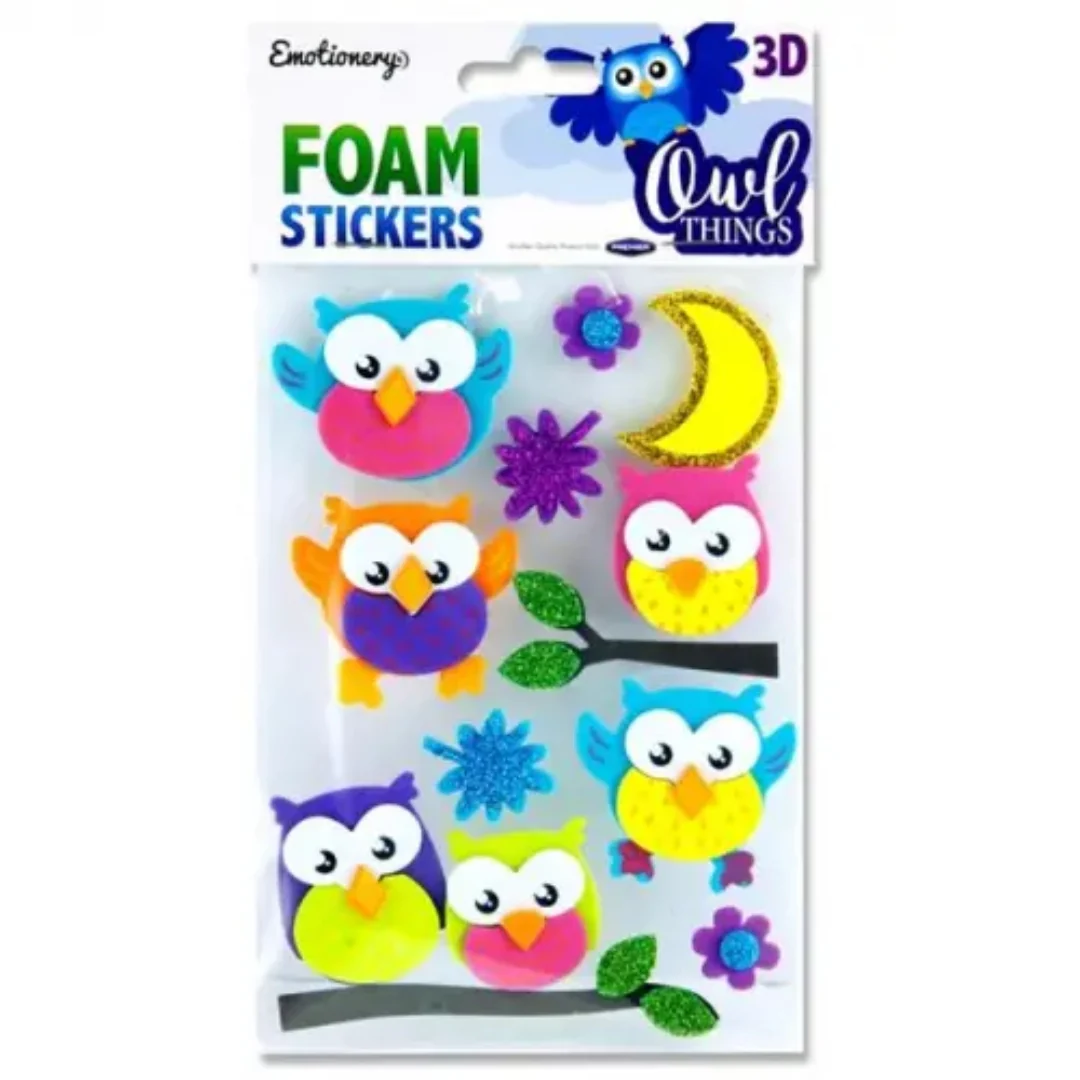 Emotionery 3D Foam Stickers Owl Things Assorted - Image 3