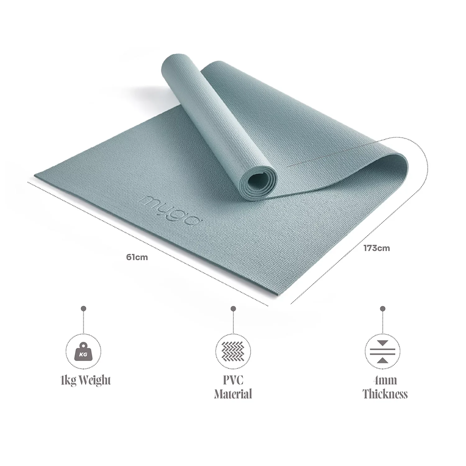 Entry Level Yoga Mat by Myga – Teal - Image 2