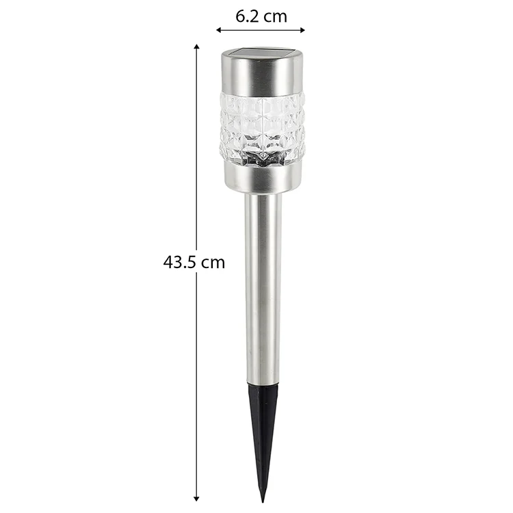 Giant Solar Bollard Stake Light Stainless Steel - Outdoor Garden Pathway LED Lighting - Image 2