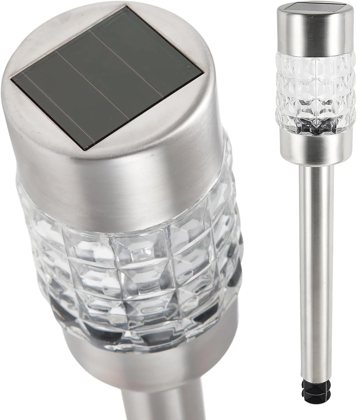 Giant Solar Bollard Stake Light Stainless Steel - Outdoor Garden Pathway LED Lighting - Image 4