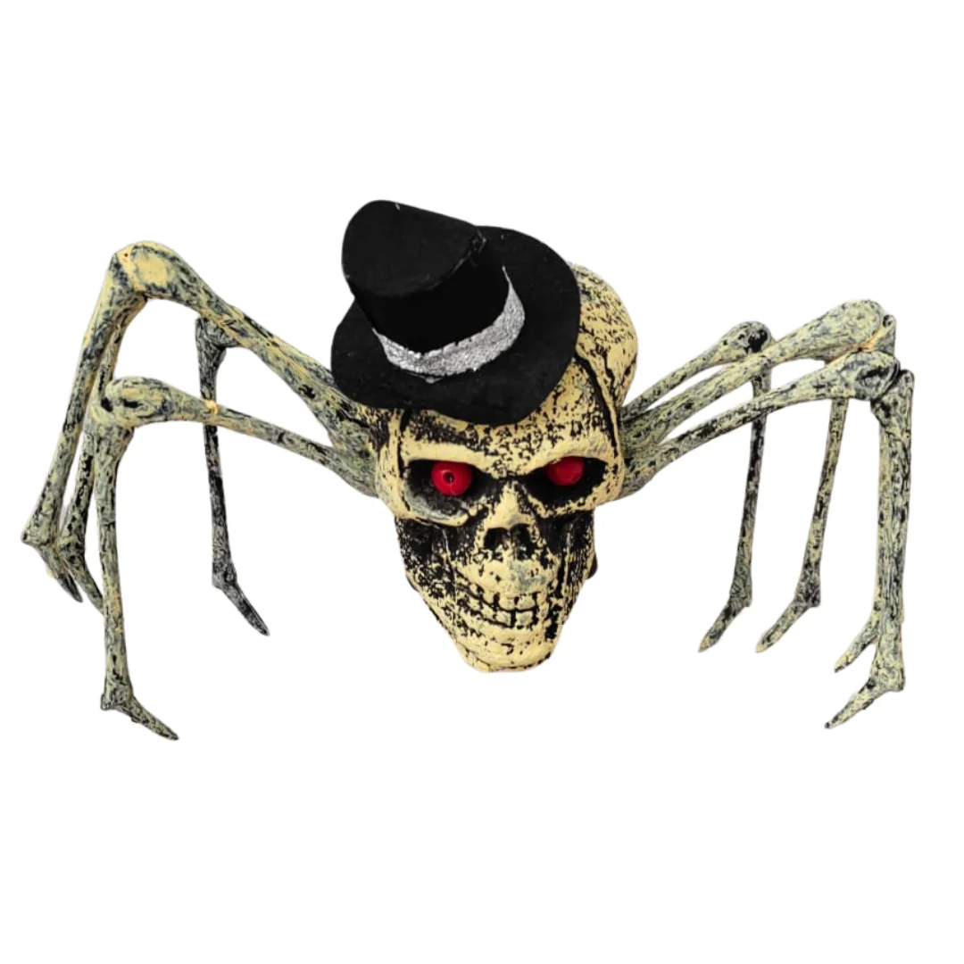 Hanging Skull Spider Bride & Groom – Halloween Decoration - Image 2