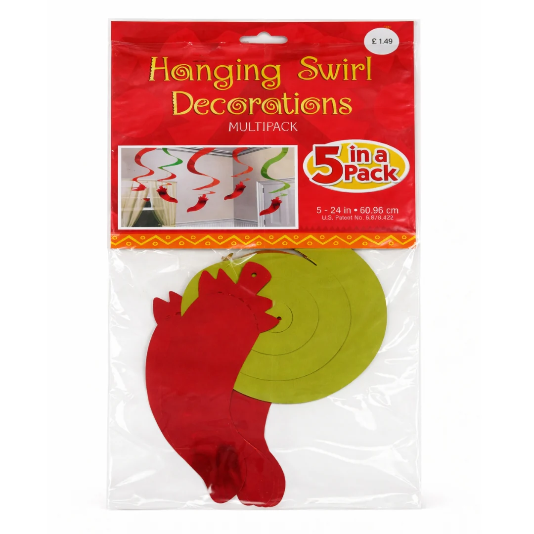 Hanging Swirl Decorations (Pack of 5)
