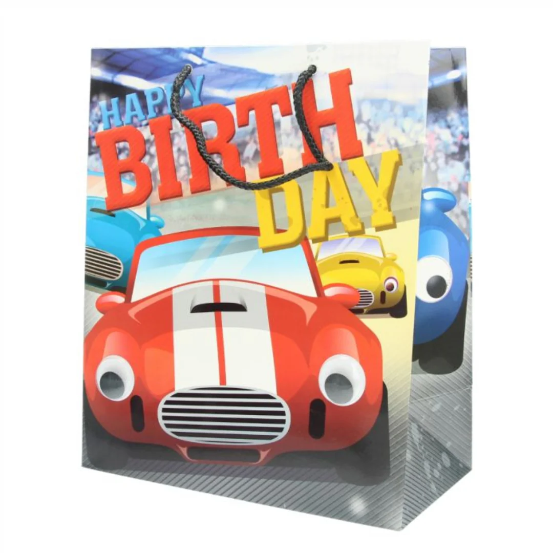 Happy Birthday Car-Themed Gift Bag (27 x 15cm)