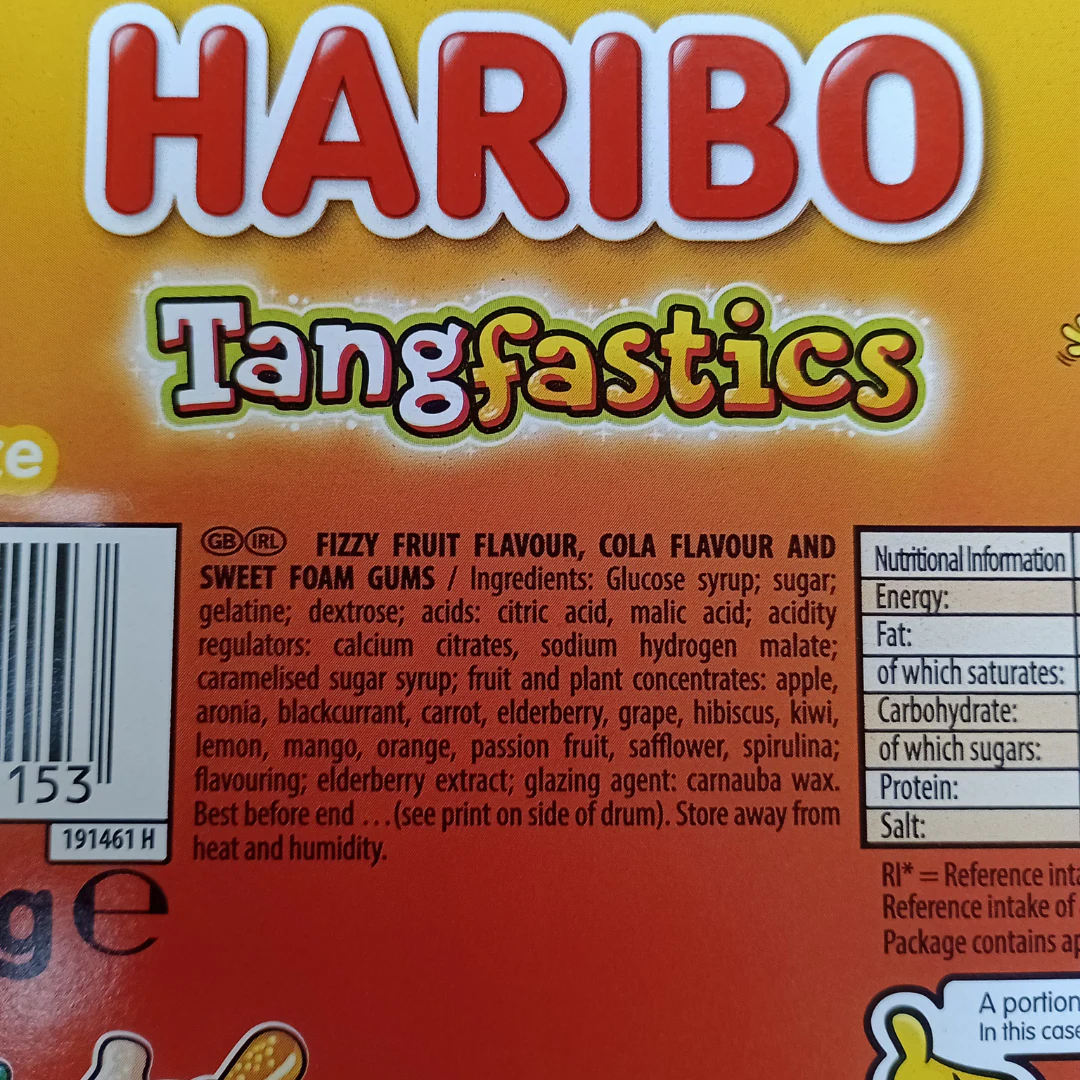 Haribo Tangfastics Drum 400g - Image 2