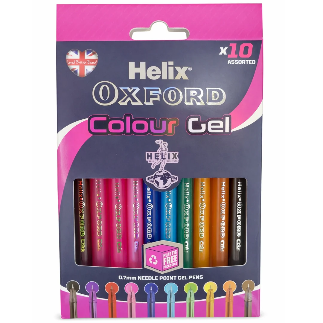 Helix Assorted Colour Gel Pens – 10 Pack