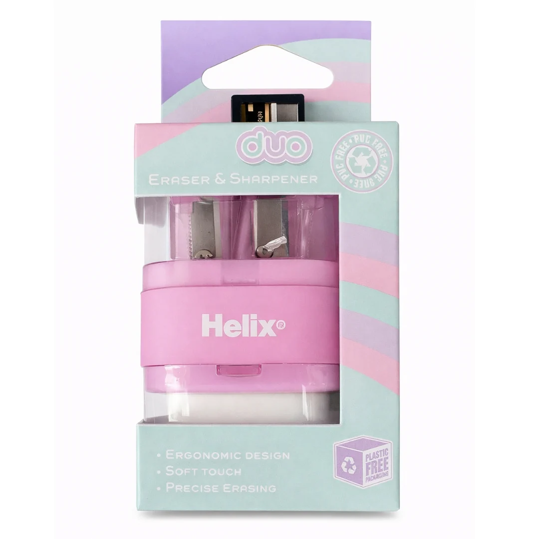 Helix Pastel Duo Eraser & Sharpener – Pink