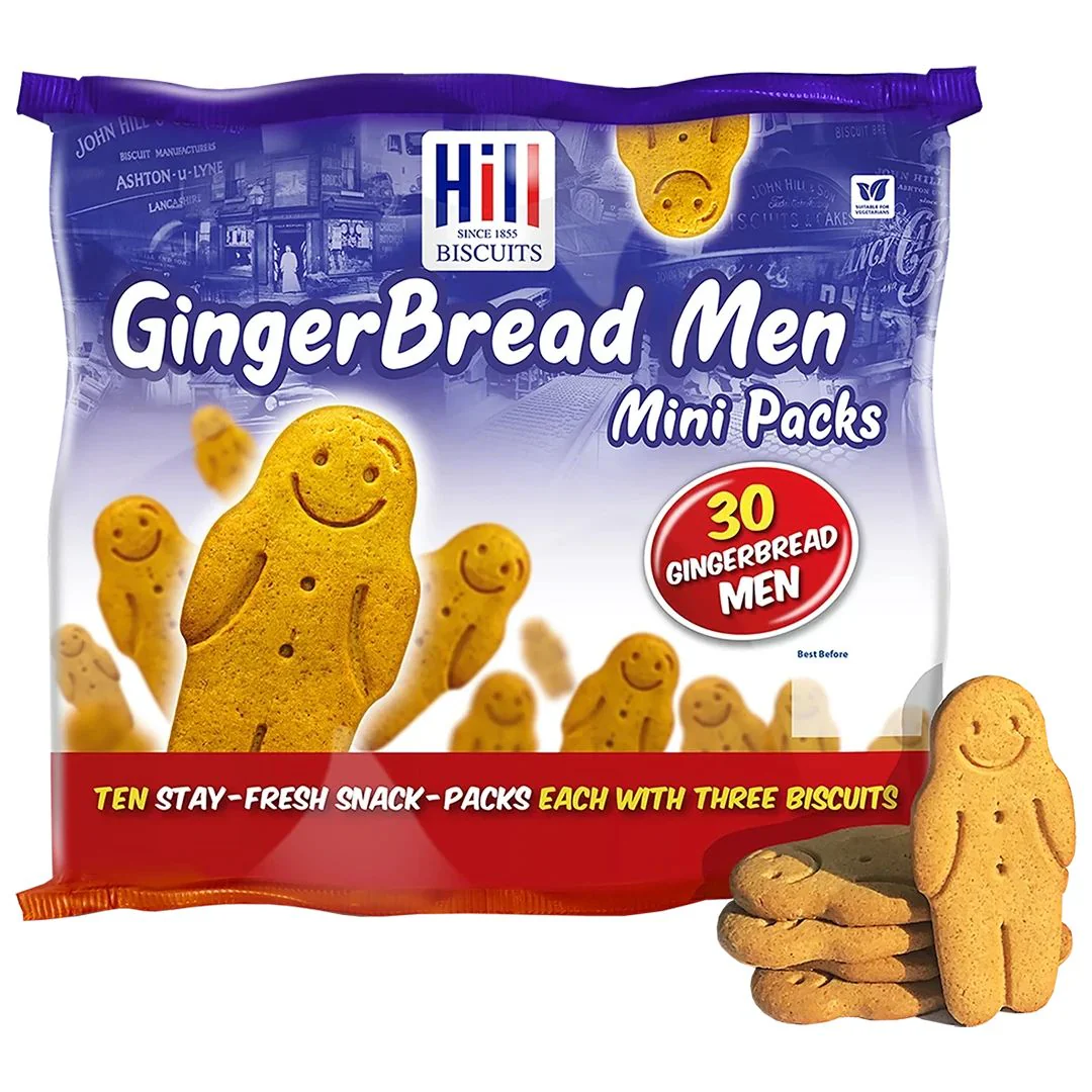 Hill Gingerbread Men Mini Snack Packs 30 Biscuits