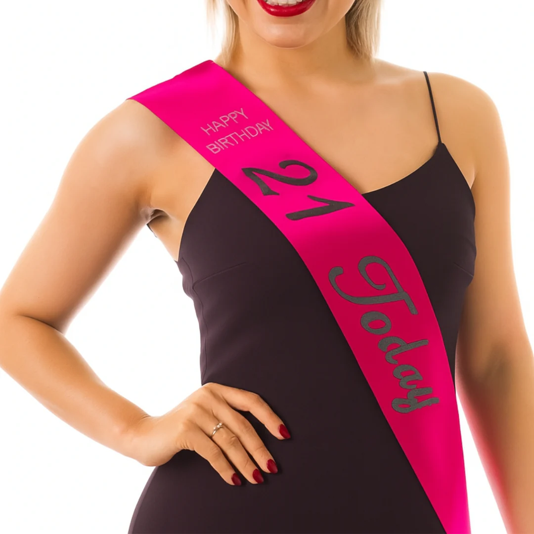 Hot Pink 21st Birthday Sash
