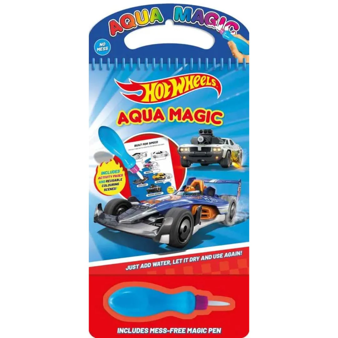 Hot Wheels Aqua Magic Water Coloring Book for Kids - Reusable No Mess Activity