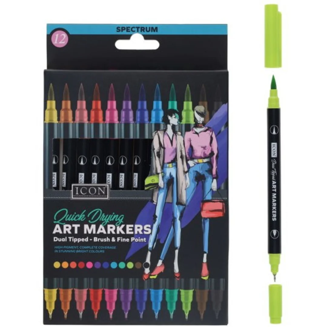 Icon 12-Pack Quick-Drying Spectrum Art Markers