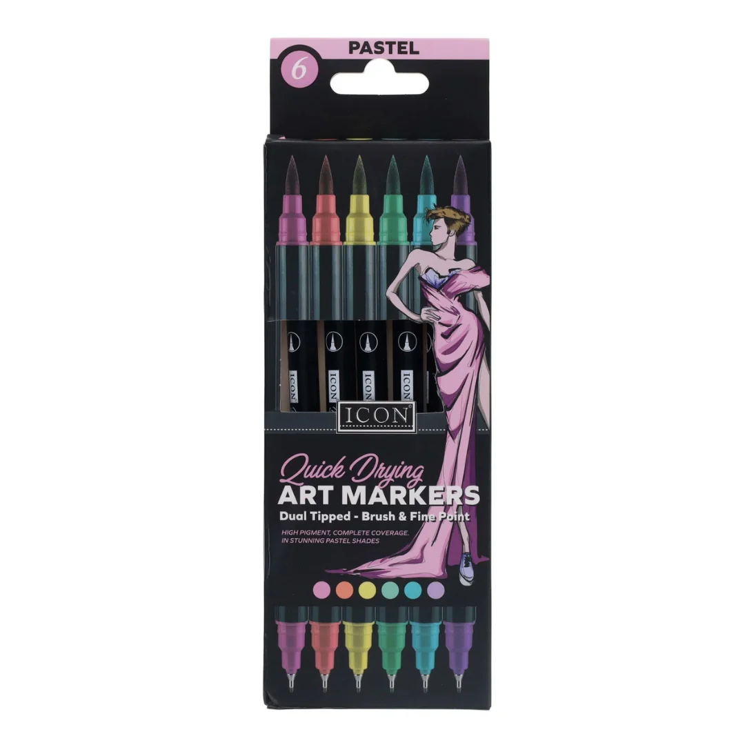 Icon 6-Pack Quick-Drying Pastel Art Markers