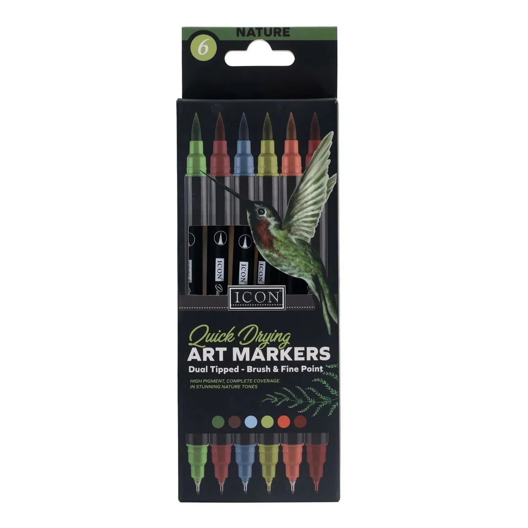 Icon 6-Pack Quick-Drying Nature Art Markers