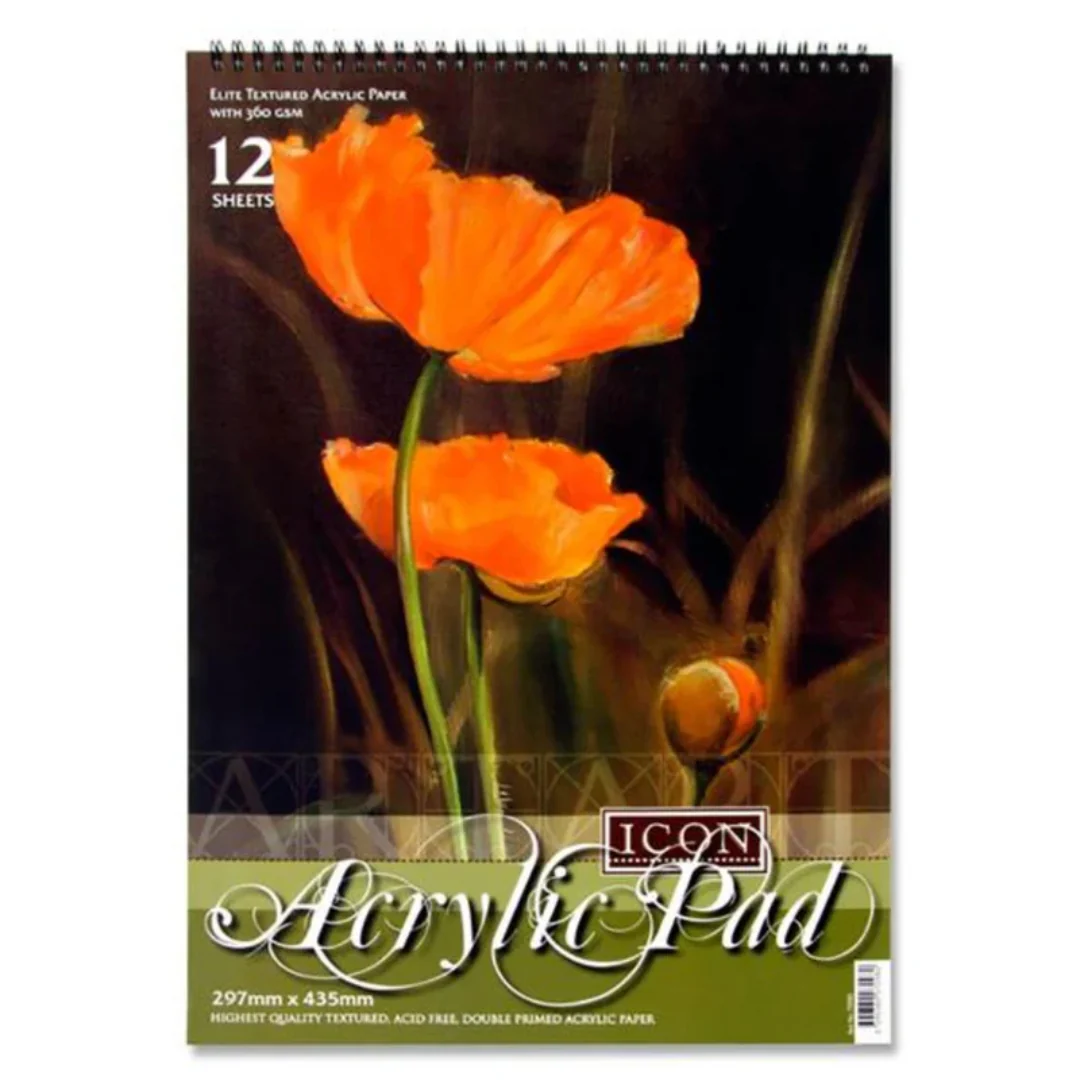Icon A3 Wiro Acrylic Paint Pad 360 GSM 12 Sheets