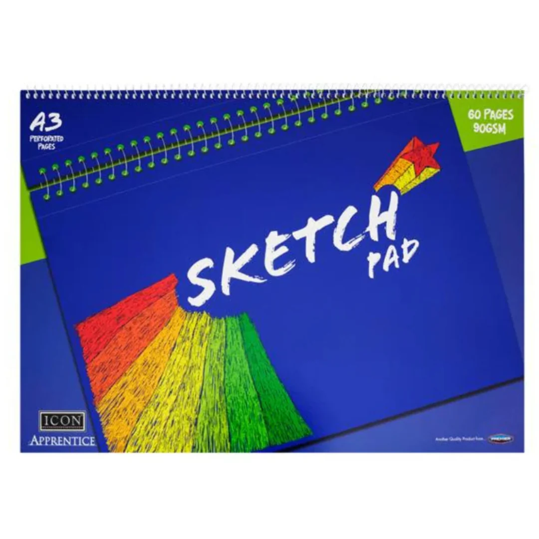 Icon Apprentice A3 Spiral Sketch Pad 60 Pages 90 GSM