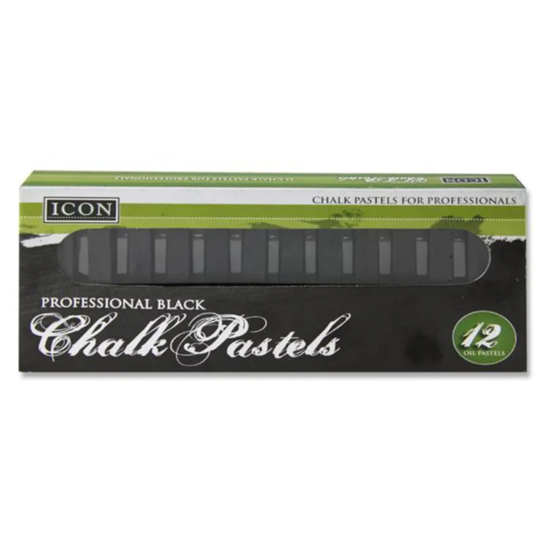 Icon Chalk Pastels Black 12 Pack