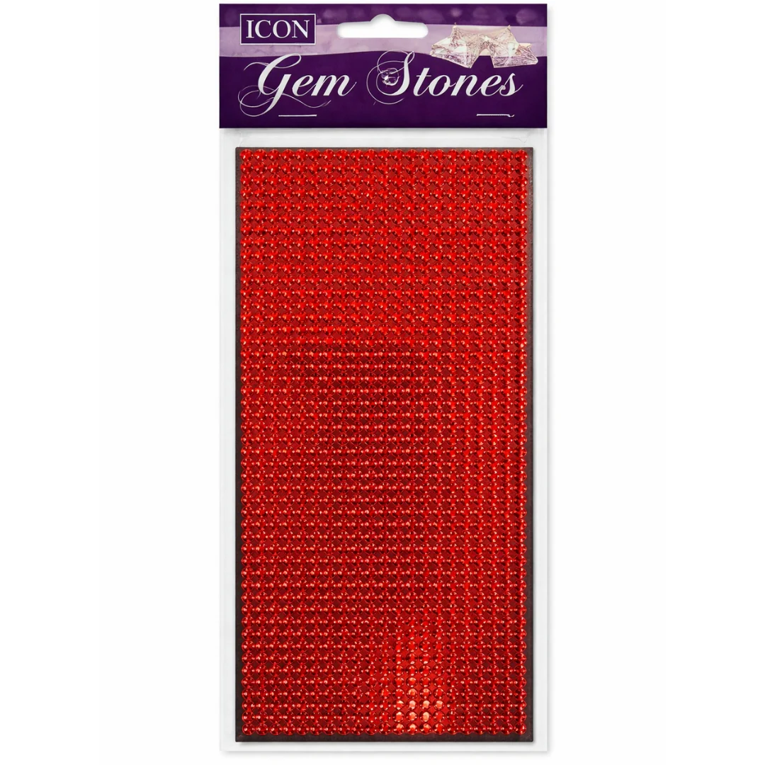 Icon Craft 1000-Pack Self-Adhesive Red Gem Stones