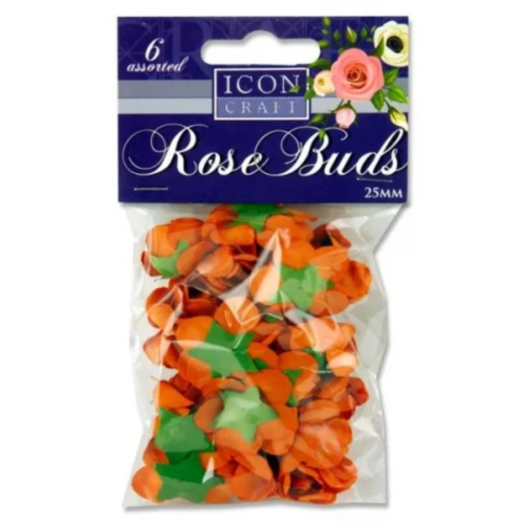 Icon Craft 20-Pack 25mm Paper Rose Buds 6 Assorted - Image 2