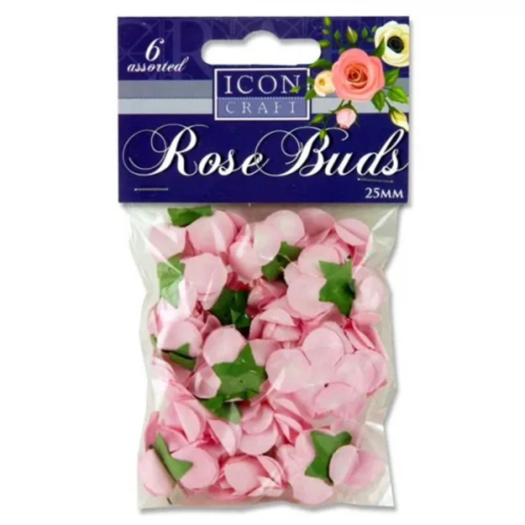 Icon Craft 20-Pack 25mm Paper Rose Buds 6 Assorted - Image 4