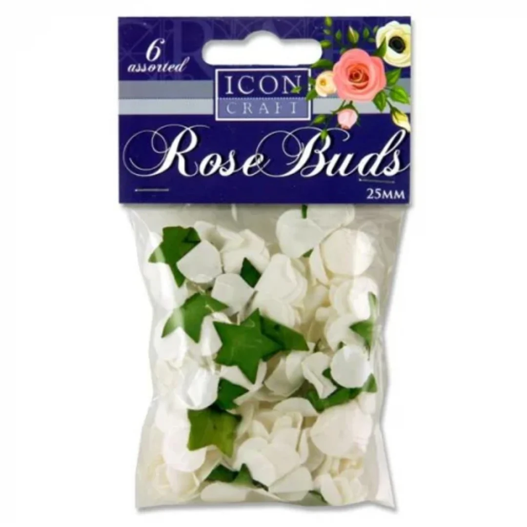 Icon Craft 20-Pack 25mm Paper Rose Buds 6 Assorted - Image 6