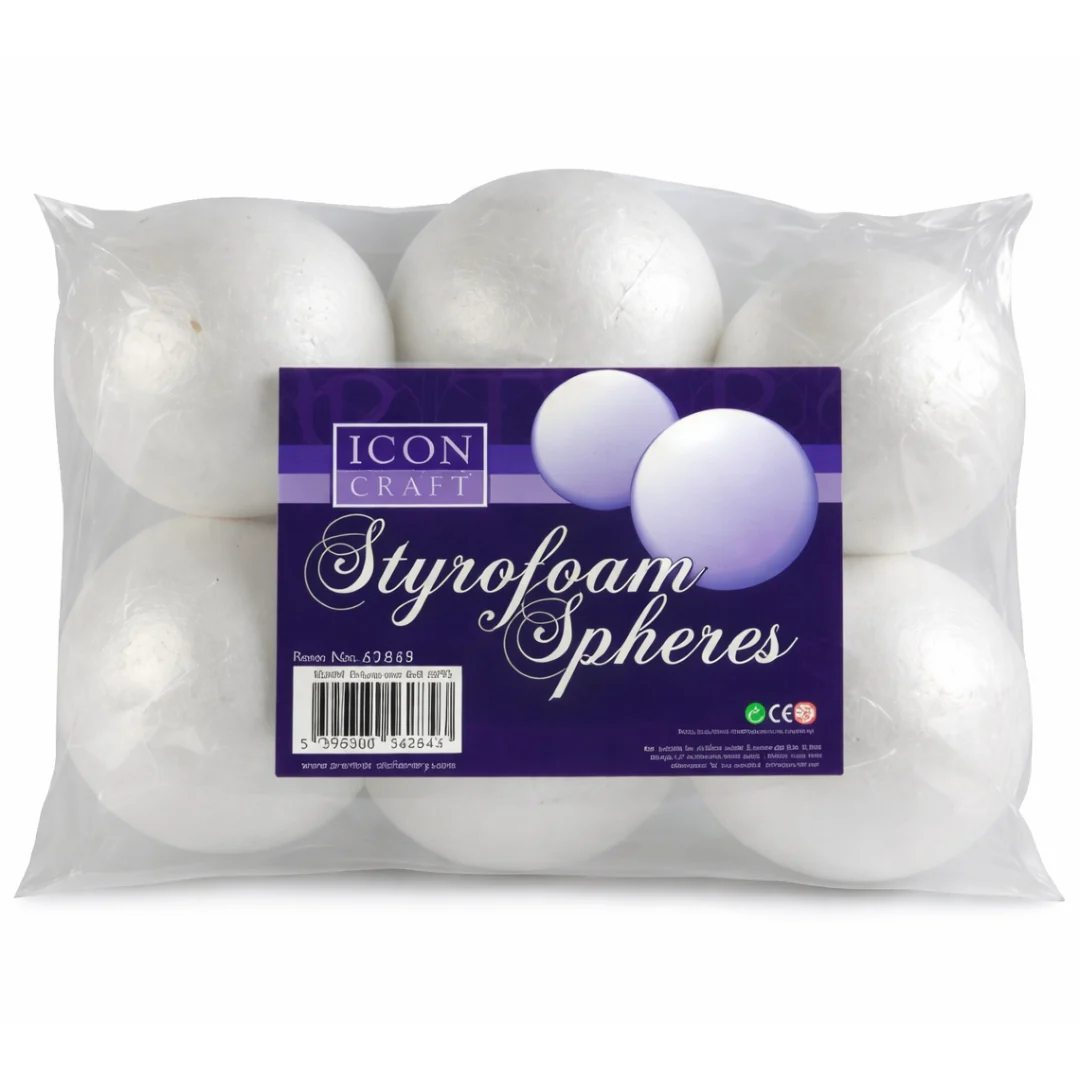 Icon Craft 6-Pack 80mm Styrofoam Spheres