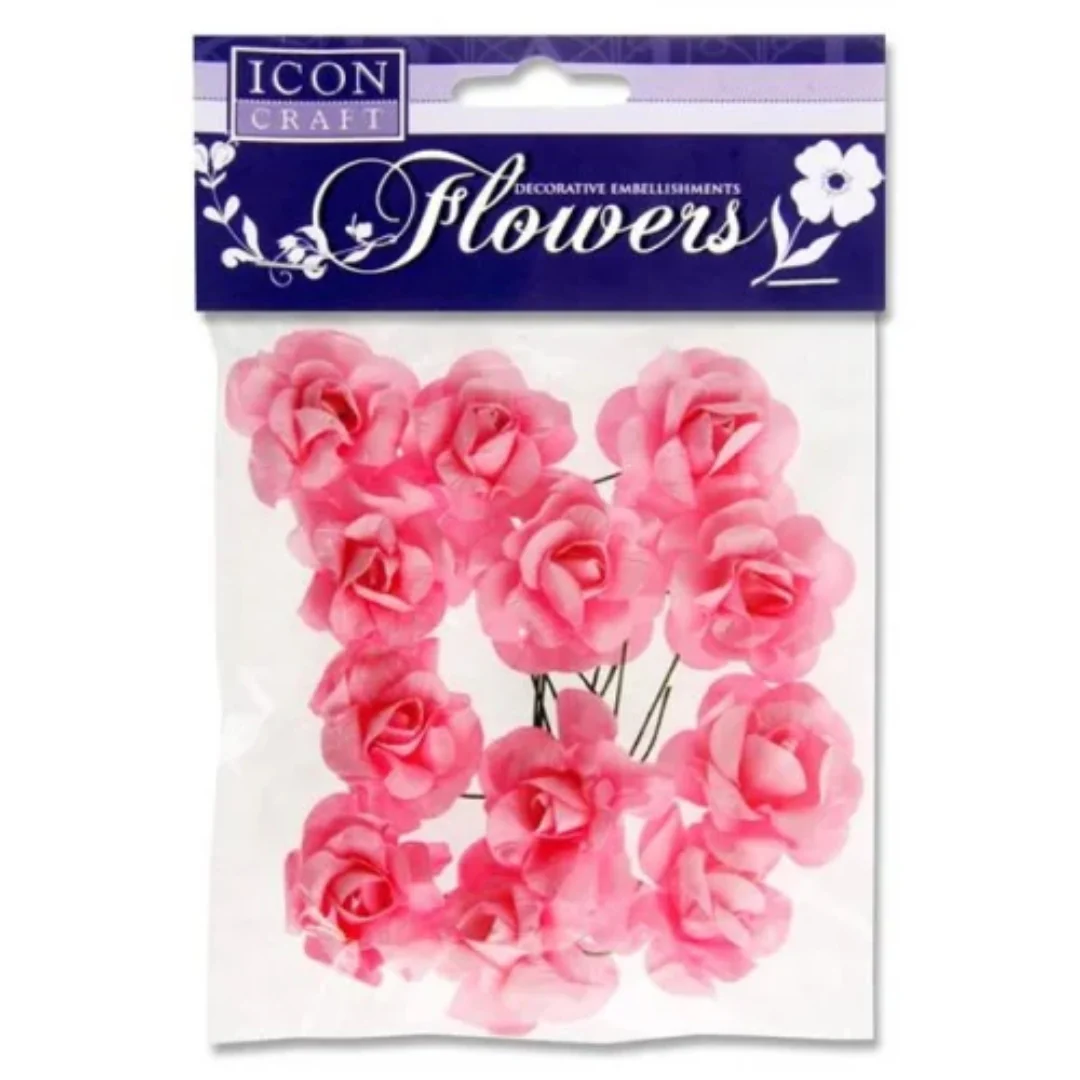 Icon Craft Assorted Paper Flowers Pack – 12 Pieces - Image 2
