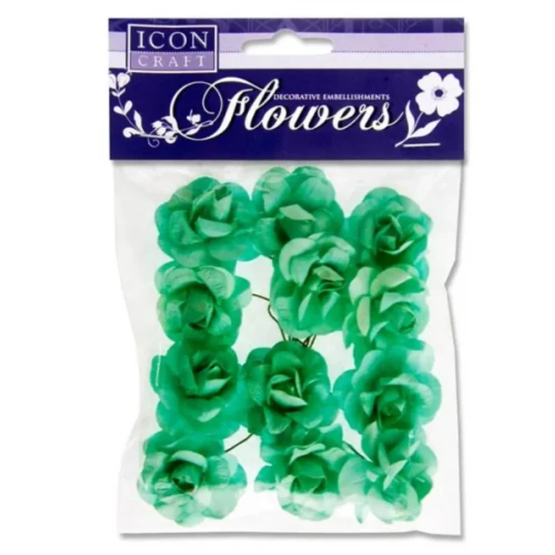 Icon Craft Assorted Paper Flowers Pack – 12 Pieces - Image 3