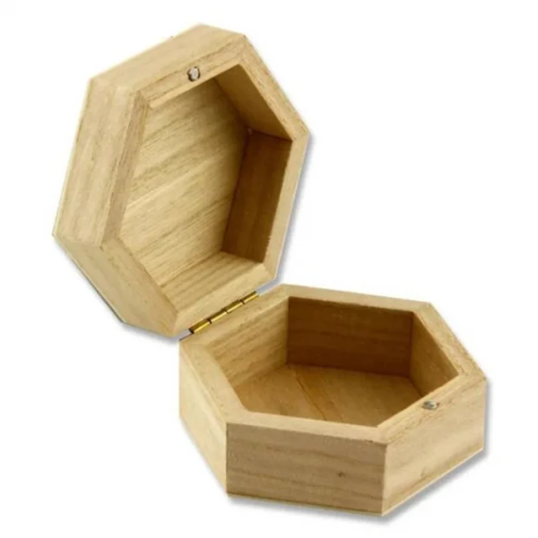Icon Craft Wooden Hexagon Box 90mm x 45mm
