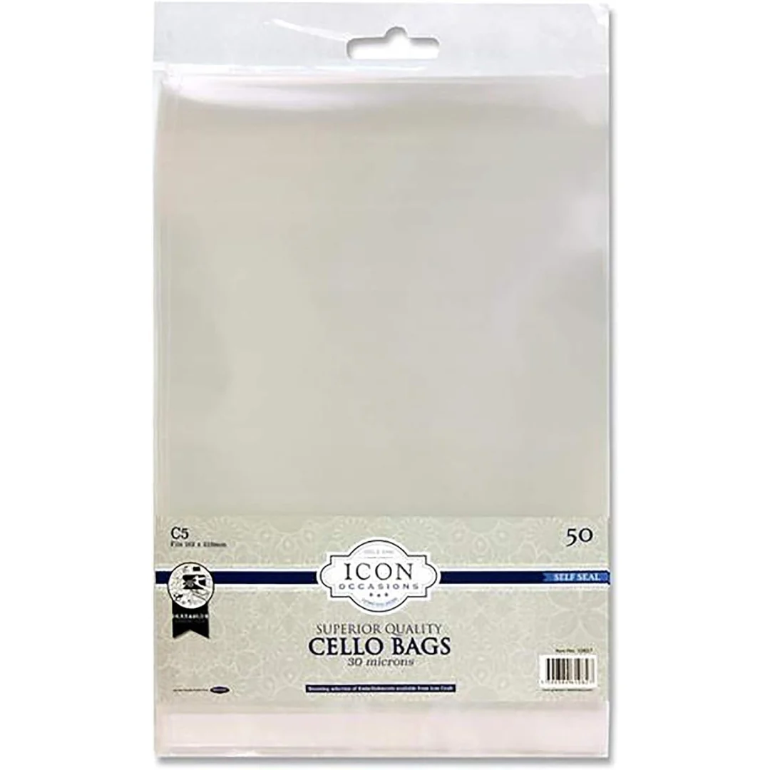 Icon Occasions C5 Self Seal Cello Bags 50pk