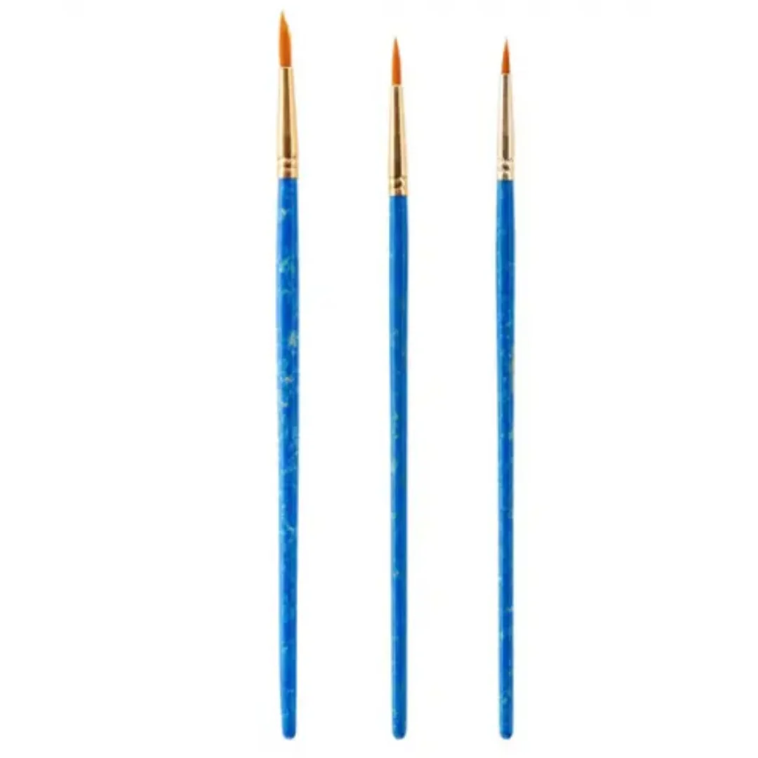 Icon Paint Brush Set in Wallet Golden Taklon Round 3pcs - Image 2