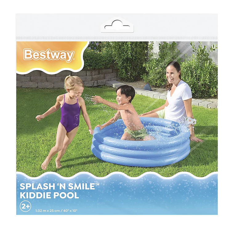 Inflatable Family Swimming Pool 1.02m x 25cm - Kids Outdoor Garden Paddling Pool